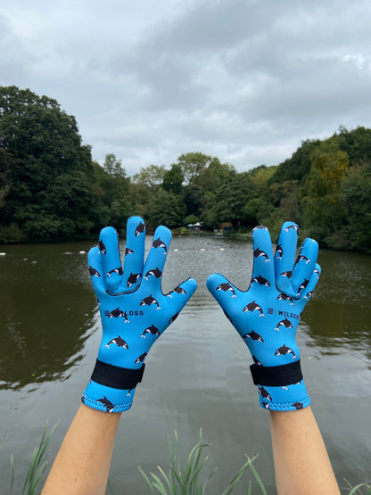 Eco-friendly neoprene wild swimming gloves: Orca