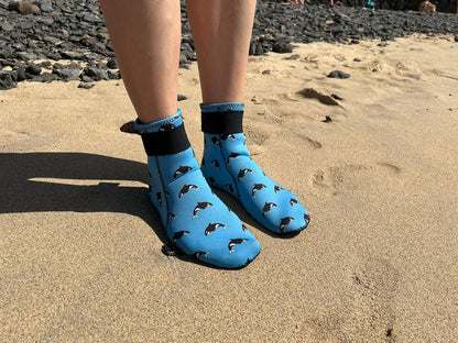 Eco-friendly neoprene wild swimming socks: Orca