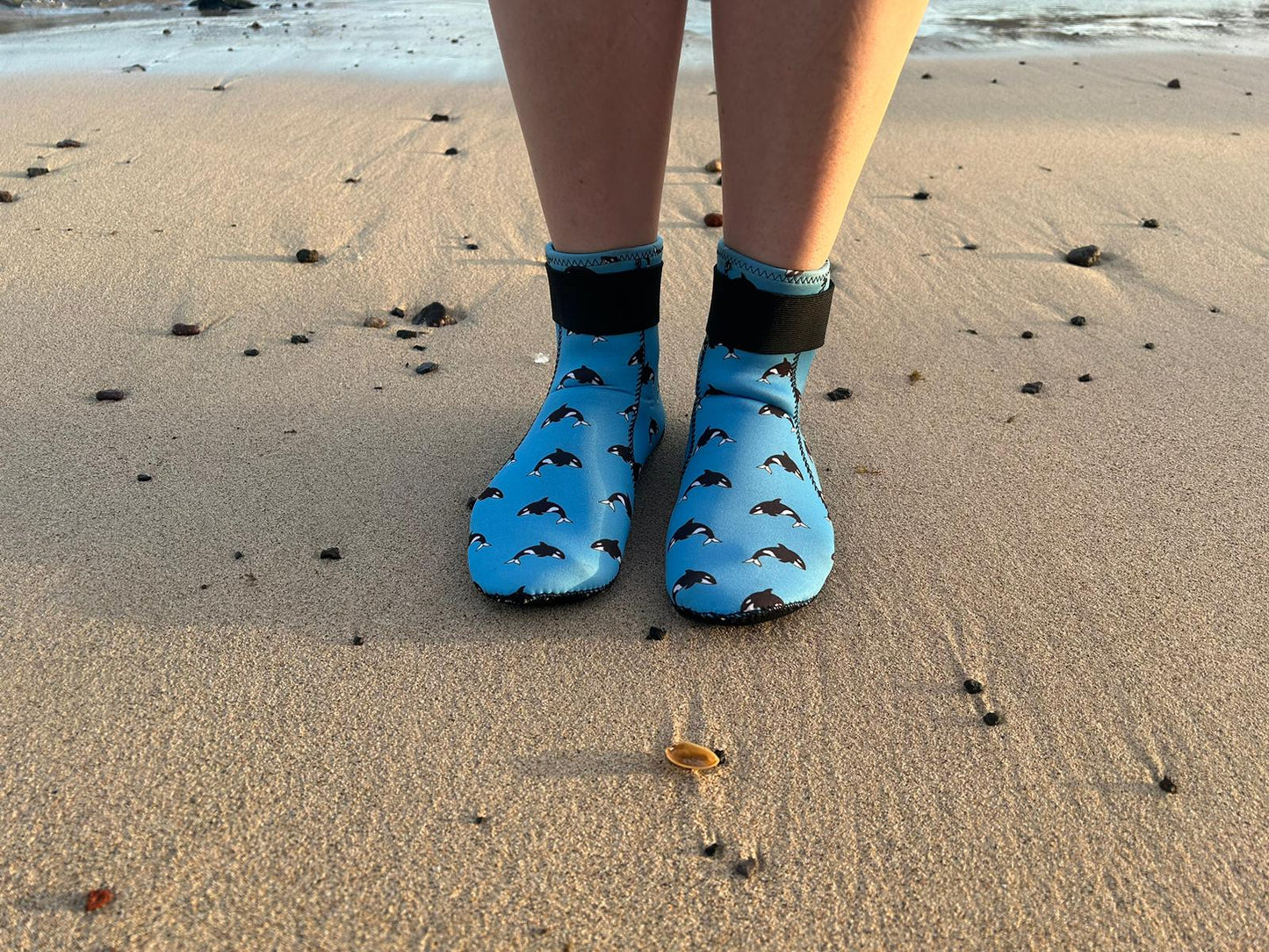 Eco-friendly neoprene wild swimming socks: Orca